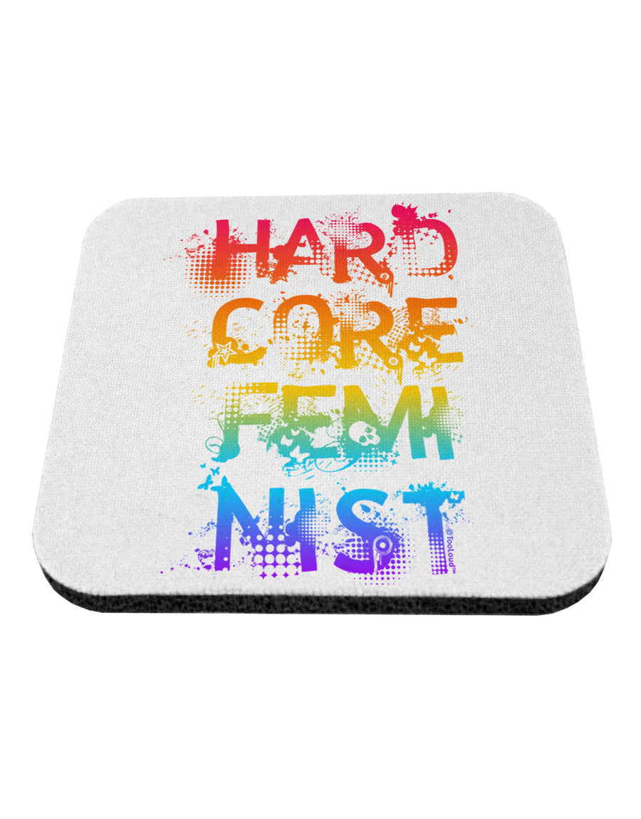 Hardcore Feminist - Rainbow Coaster-Coasters-TooLoud-White-Davson Sales