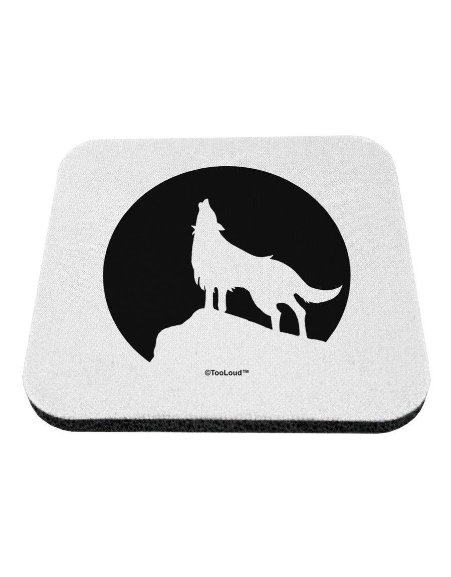 Wolf Howling at the Moon - Design #1 Coaster by TooLoud-Coasters-TooLoud-White-Davson Sales