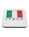 Italian Flag - Italy Text Distressed Coaster by TooLoud-Coasters-TooLoud-White-Davson Sales