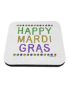 Happy Mardi Gras Beads Coaster-Coasters-TooLoud-White-Davson Sales