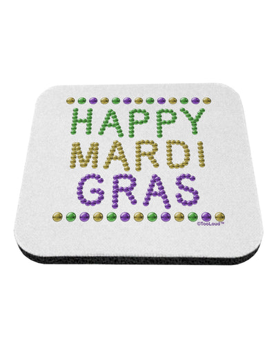 Happy Mardi Gras Beads Coaster-Coasters-TooLoud-White-Davson Sales