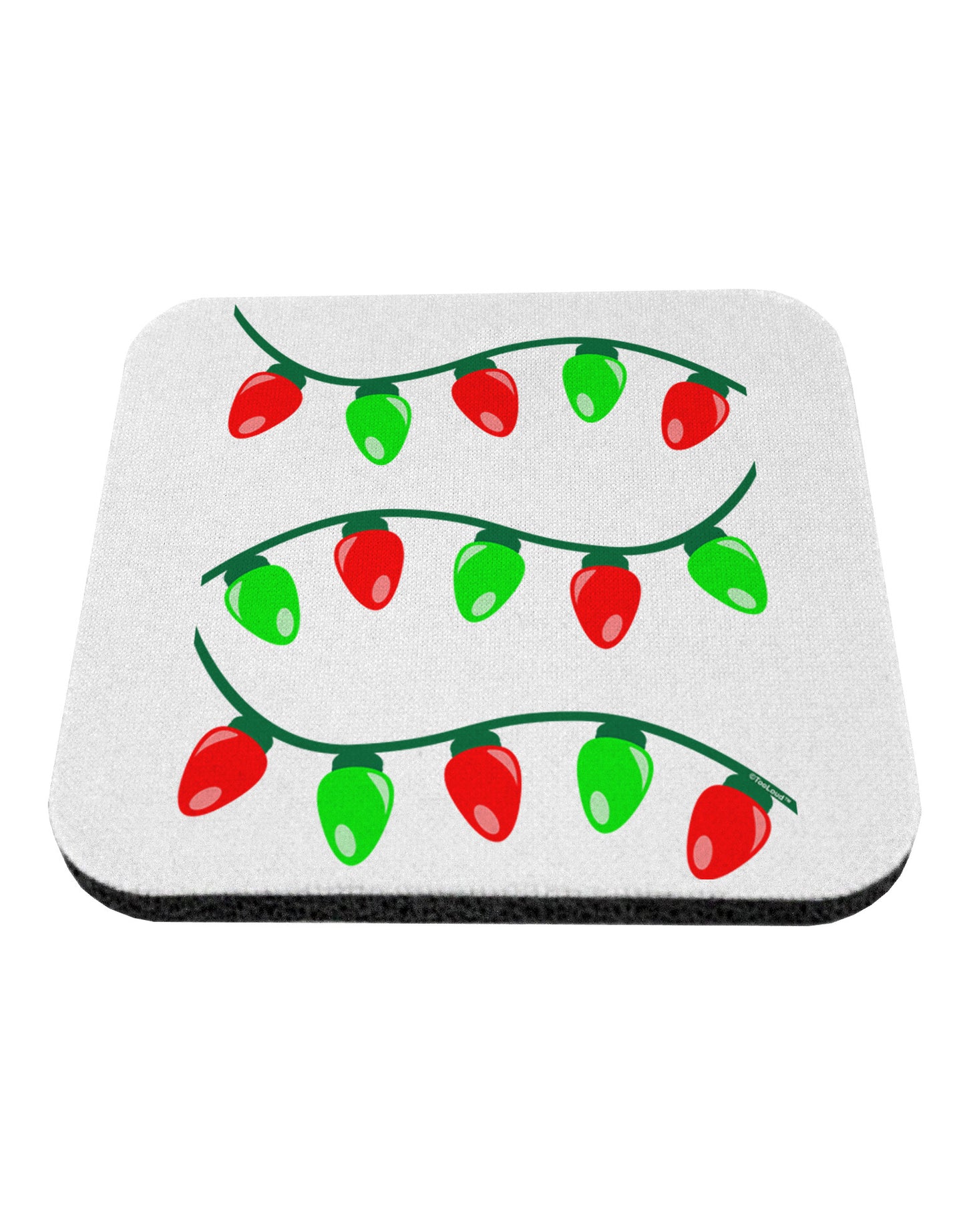 Christmas Lights Red and Green Coaster-Coasters-TooLoud-White-Davson Sales