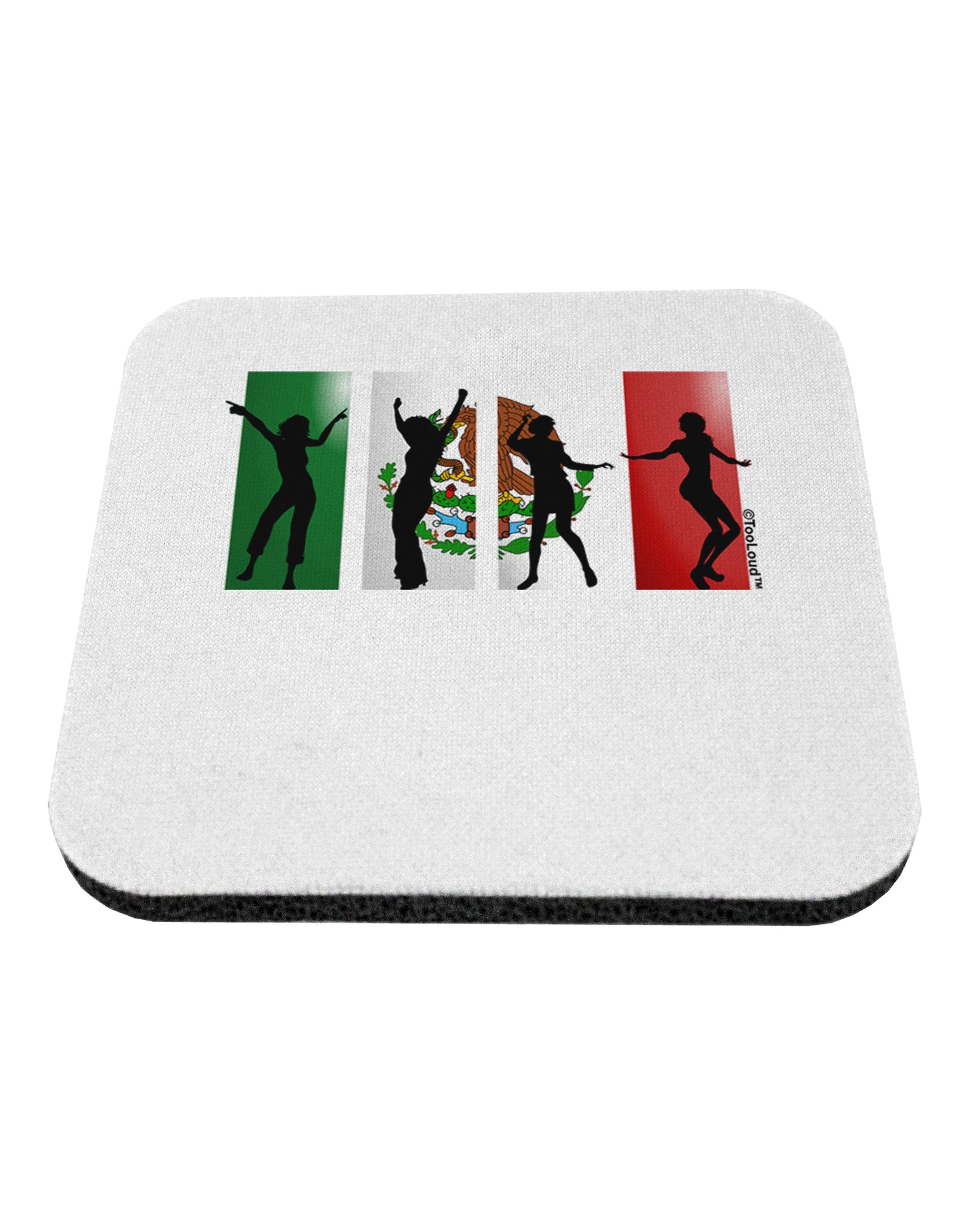 Mexican Flag - Dancing Silhouettes Coaster by TooLoud-Coasters-TooLoud-White-Davson Sales
