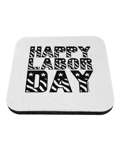 Happy Labor Day Text Coaster-Coasters-TooLoud-White-Davson Sales