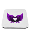 Cute Dark Angel Wings Black and Purple Heart Coaster-Coasters-TooLoud-White-Davson Sales