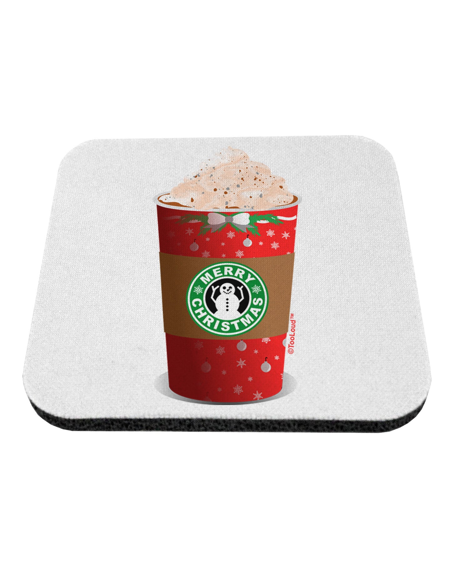 Merry Christmas Latte Cup Coaster-Coasters-TooLoud-1-Davson Sales