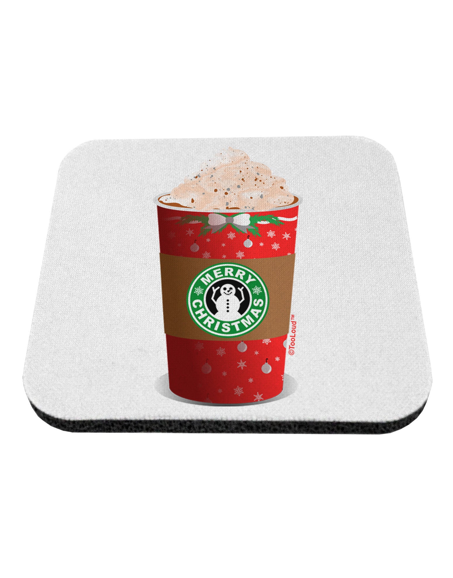 Merry Christmas Latte Cup Coaster-Coasters-TooLoud-1-Davson Sales
