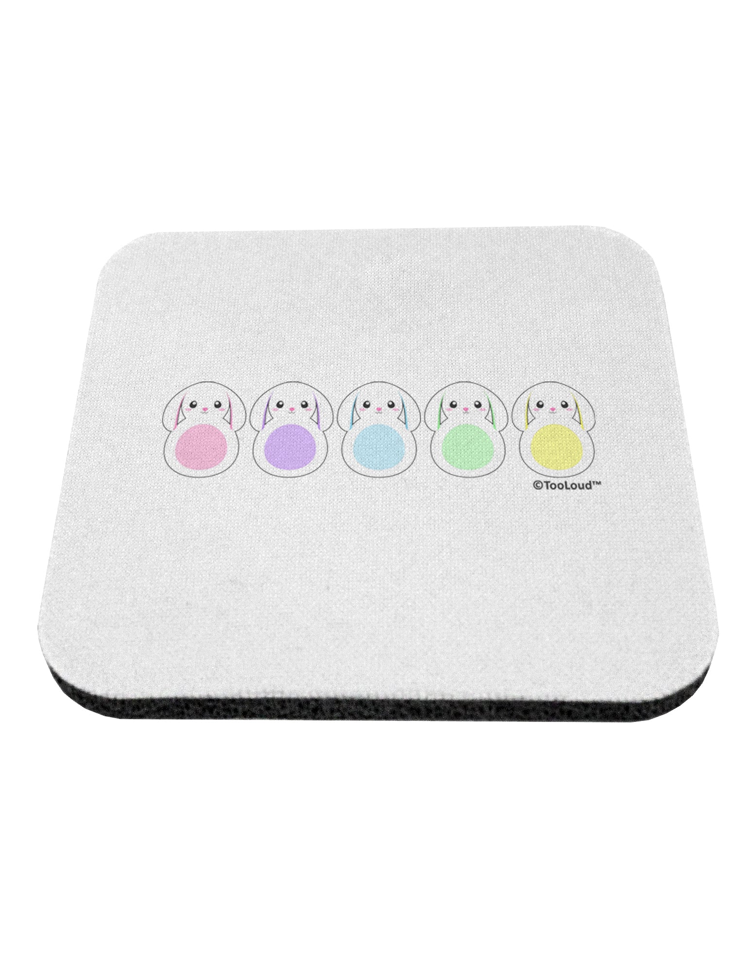 Cute Pastel Bunnies Coaster by TooLoud-Coasters-TooLoud-White-Davson Sales