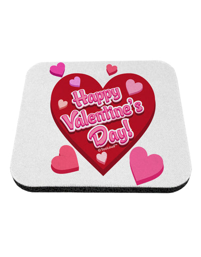 Happy Valentine's Day Romantic Hearts Coaster-Coasters-TooLoud-White-Davson Sales