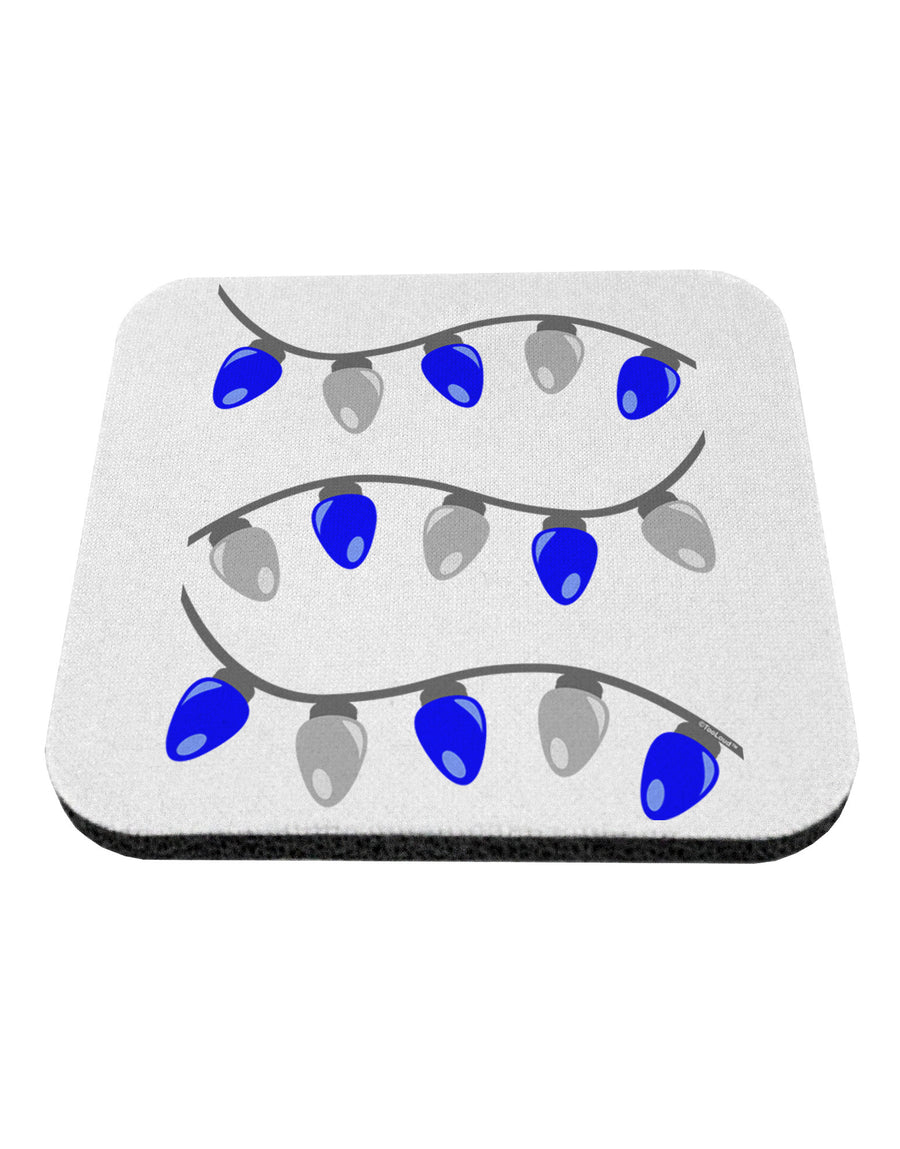 Hanukkah Lights Blue and Silver Coaster-Coasters-TooLoud-White-Davson Sales