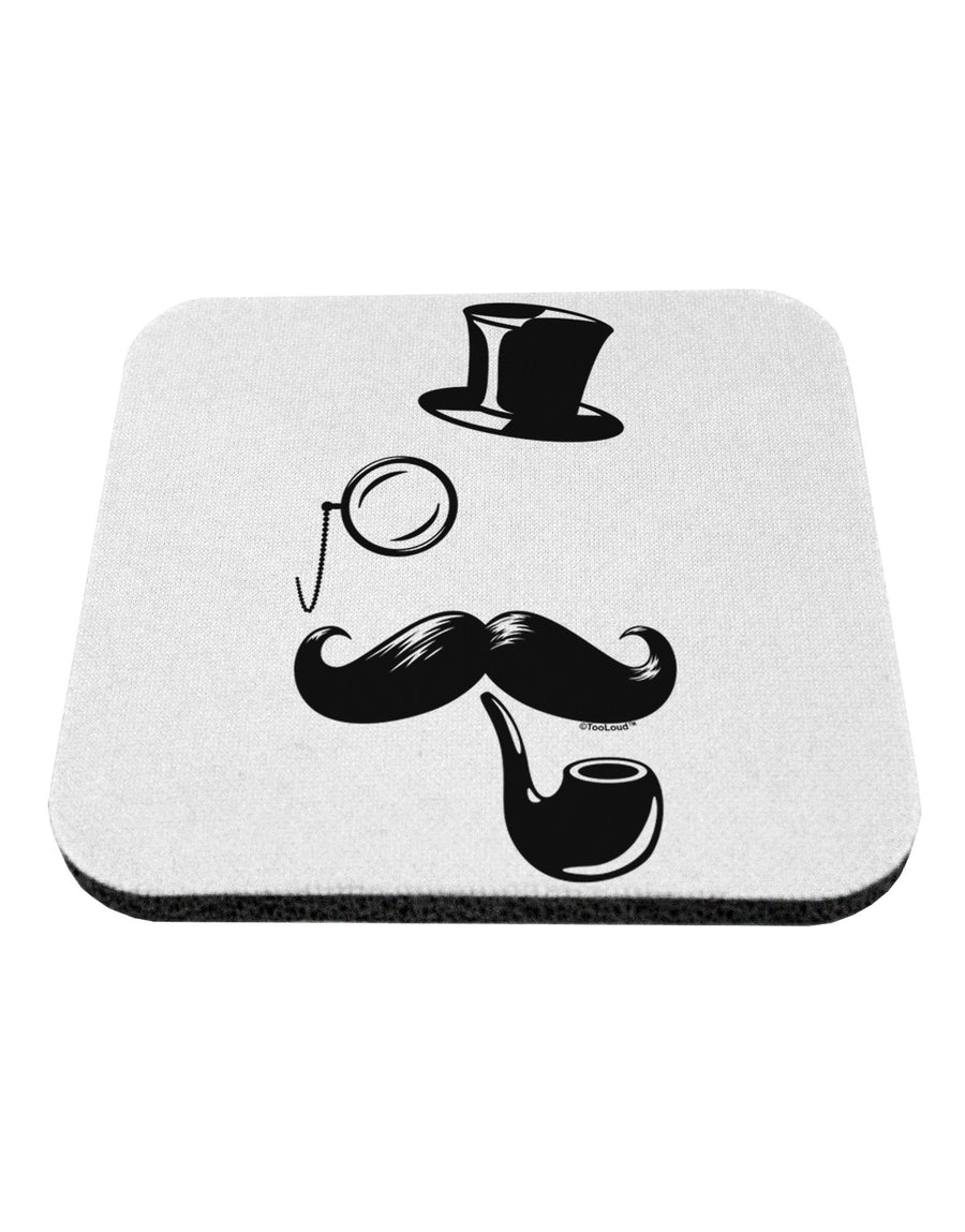 Tophat Mustache Pipe and Monocle Coaster-Coasters-TooLoud-White-Davson Sales