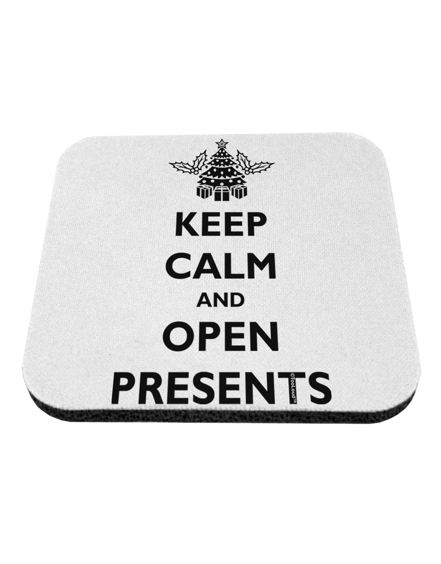 Keep Calm and Open Presents Christmas Coaster-Coasters-TooLoud-White-Davson Sales