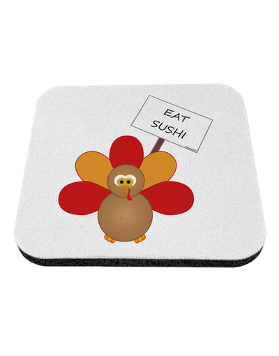 Eat Sushi Thanksgiving Turkey Coaster-Coasters-TooLoud-White-Davson Sales