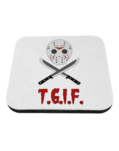 Scary Mask With Machete - TGIF Coaster-Coasters-TooLoud-White-Davson Sales