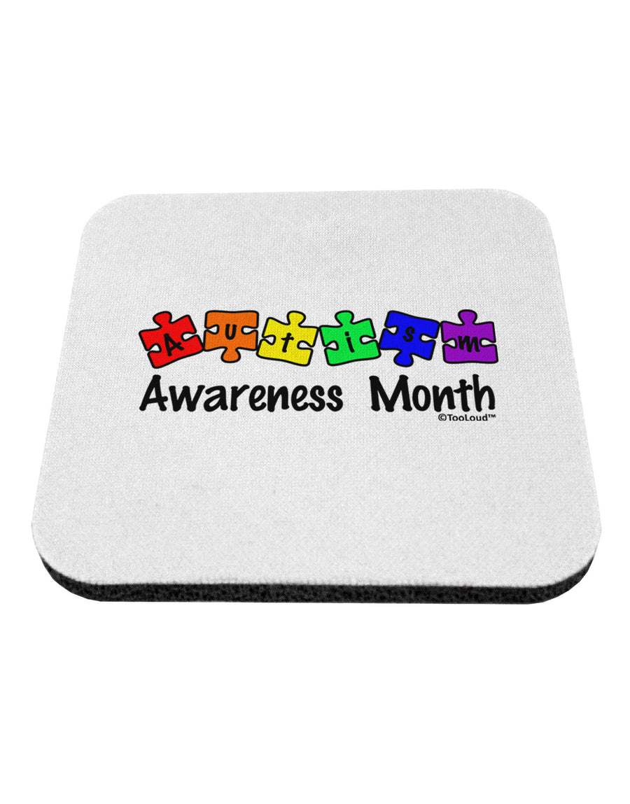 Autism Awareness Month - Colorful Puzzle Pieces Coaster by TooLoud-Coasters-TooLoud-White-Davson Sales