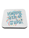 Happy 4th of July - Fireworks Design Coaster-Coasters-TooLoud-White-Davson Sales