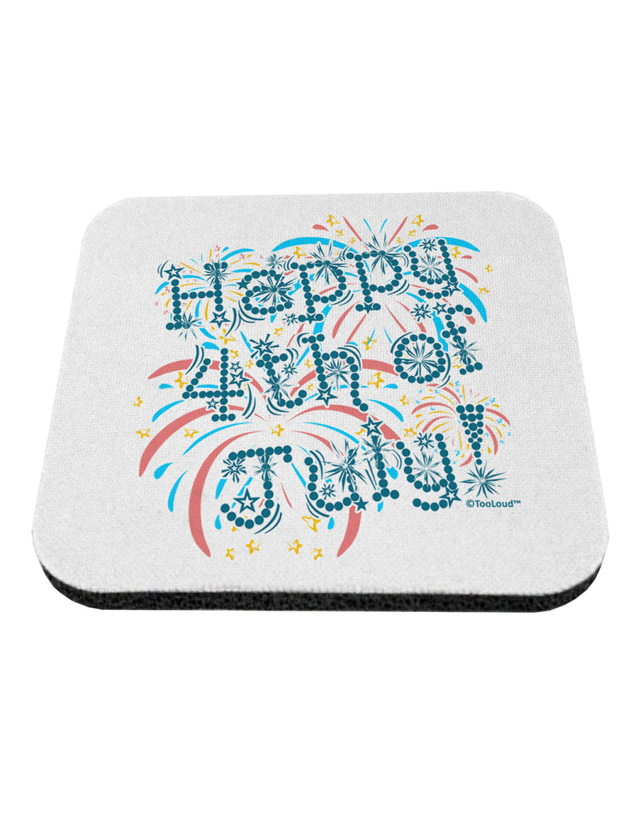 Happy 4th of July - Fireworks Design Coaster-Coasters-TooLoud-White-Davson Sales