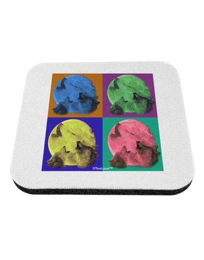 Three Wolves Howling - Pop-Art #2 Coaster by TooLoud-Coasters-TooLoud-White-Davson Sales