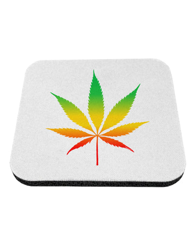 Marijuana Leaf Rastafarian Colors Coaster-Coasters-TooLoud-White-Davson Sales