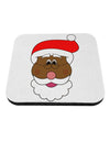 Black Santa Claus Face Christmas Coaster-Coasters-TooLoud-White-Davson Sales