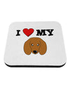 I Heart My - Cute Doxie Dachshund Dog Coaster by TooLoud-Coasters-TooLoud-White-Davson Sales