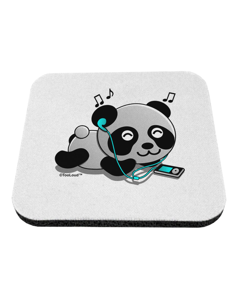 Cute Panda With Ear Buds Coaster-Coasters-TooLoud-1-Davson Sales