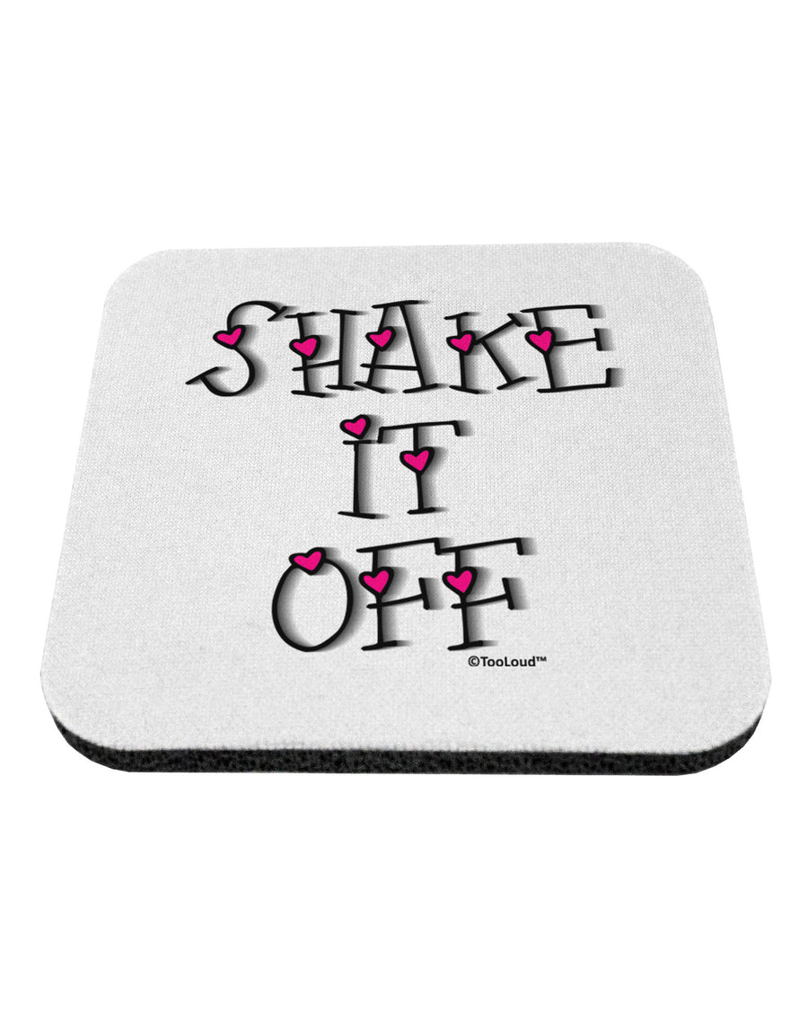 Shake It Off Text Cute with Hearts Coaster by TooLoud-Coasters-TooLoud-White-Davson Sales