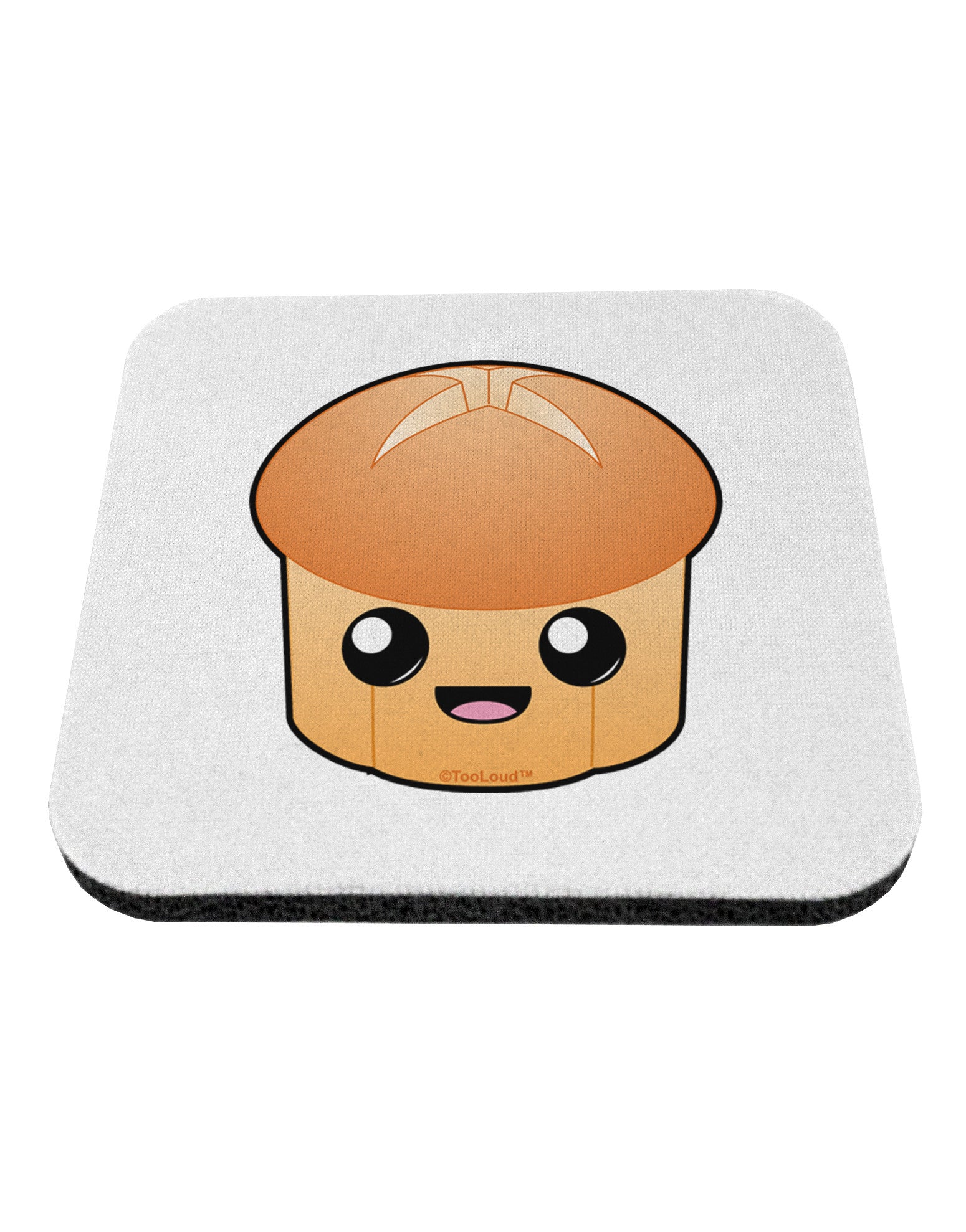 Cute Dinner Roll Coaster-Coasters-TooLoud-White-Davson Sales