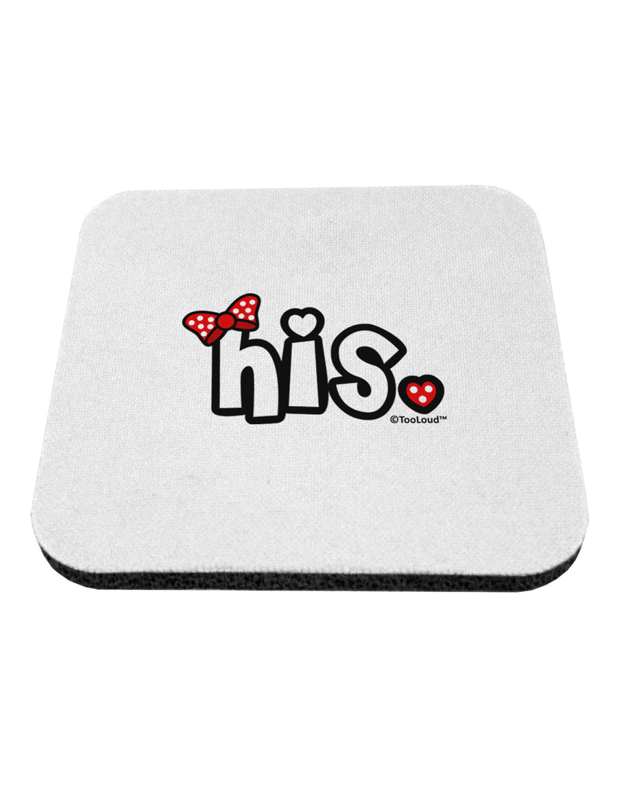 Matching His and Hers Design - His - Red Bow Coaster by TooLoud-Coasters-TooLoud-White-Davson Sales