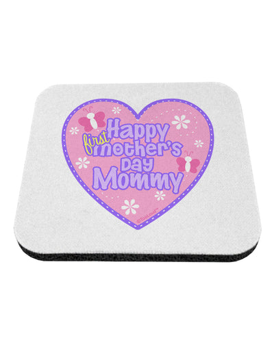 Happy First Mother's Day Mommy - Pink Coaster by TooLoud-Coasters-TooLoud-White-Davson Sales