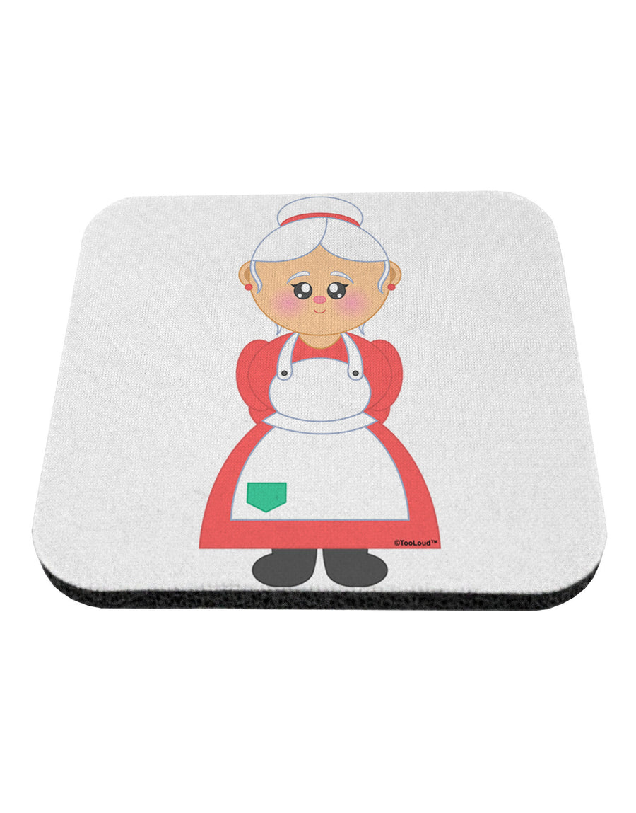 Cute Mrs Santa Claus Christmas Coaster-Coasters-TooLoud-White-Davson Sales