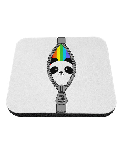 Rainbow Panda Peeking Out of Zipper Coaster by TooLoud-Coasters-TooLoud-White-Davson Sales