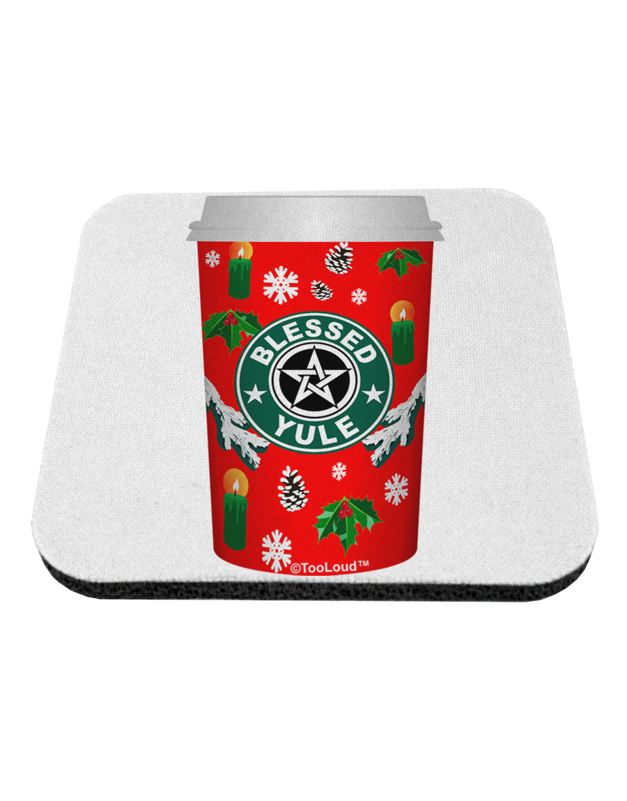 Blessed Yule Red Coffee Cup Coaster by TooLoud-TooLoud-1-Davson Sales