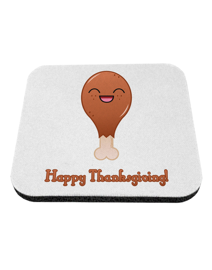 Cute Turkey Leg - Happy Thanksgiving Coaster-Coasters-TooLoud-White-Davson Sales