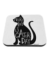 Every Day Is Caturday Cat Silhouette Coaster by TooLoud-Coasters-TooLoud-White-Davson Sales