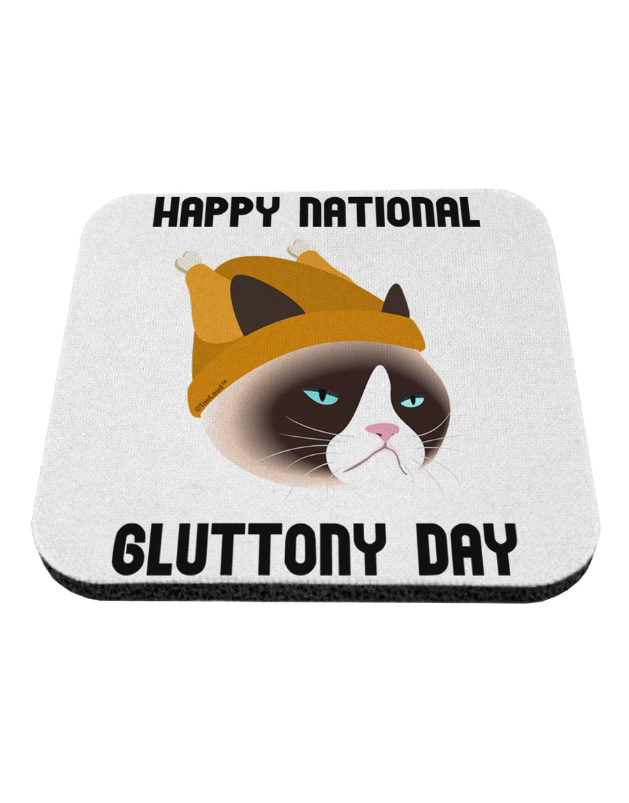 Gluttony Day Disgruntled Cat Coaster by TooLoud-Coasters-TooLoud-1-Davson Sales