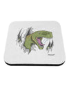 Green Dinosaur Breaking Free Coaster by TooLoud-Coasters-TooLoud-White-Davson Sales