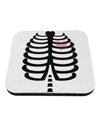 Black Skeleton Ribcage with Pink Heart Halloween Coaster-Coasters-TooLoud-White-Davson Sales