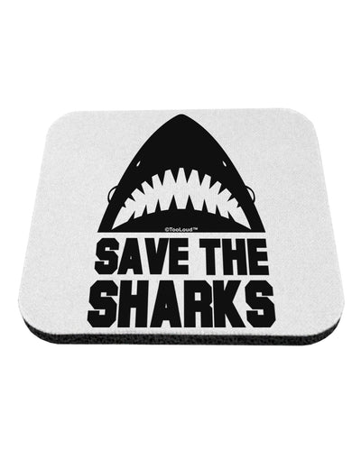 Save The Sharks Coaster-Coasters-TooLoud-White-Davson Sales