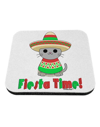 Fiesta Time - Cute Sombrero Cat Coaster by TooLoud-Coasters-TooLoud-White-Davson Sales