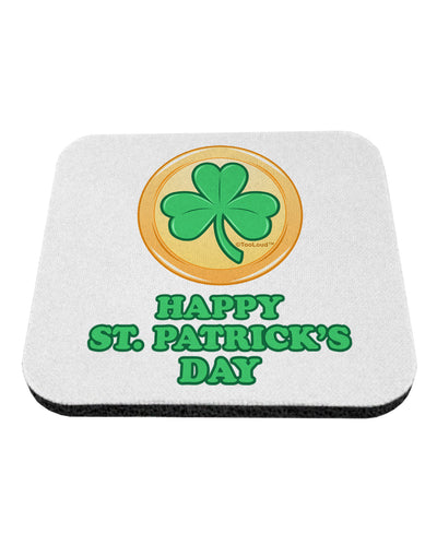 Shamrock Button - St Patrick's Day Coaster by TooLoud-Coasters-TooLoud-White-Davson Sales