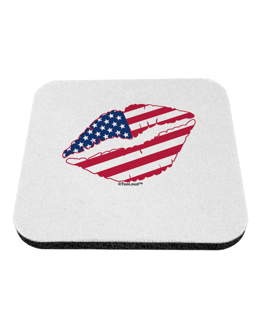 American Flag Lipstick Coaster by TooLoud-Coasters-TooLoud-White-Davson Sales