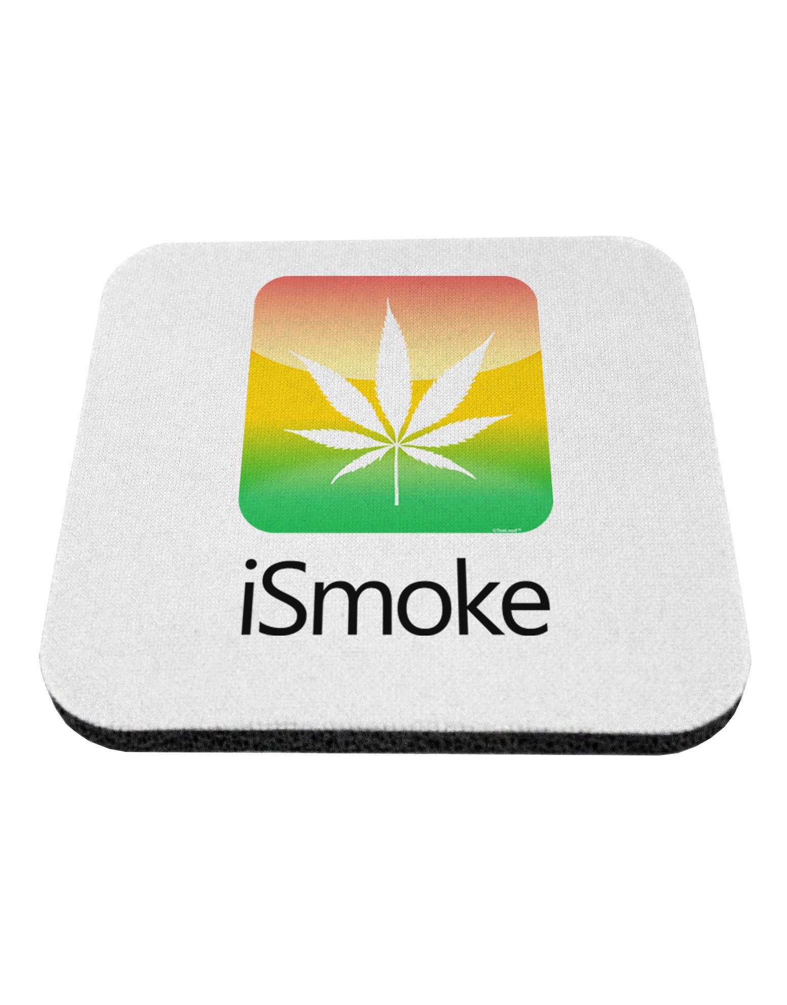 iSmoke Logo - Marijuana Leaf Coaster-Coasters-TooLoud-White-Davson Sales