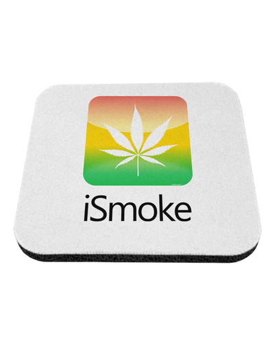 iSmoke Logo - Marijuana Leaf Coaster-Coasters-TooLoud-White-Davson Sales