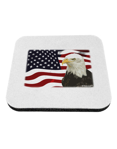 Patriotic USA Flag with Bald Eagle Coaster by TooLoud