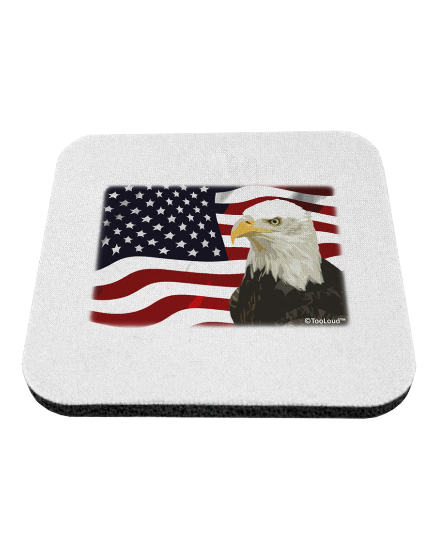 Patriotic USA Flag with Bald Eagle Coaster by TooLoud-Coasters-TooLoud-White-Davson Sales