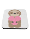 Cute Valentine Sloth Holding Heart Coaster by TooLoud-Coasters-TooLoud-White-Davson Sales