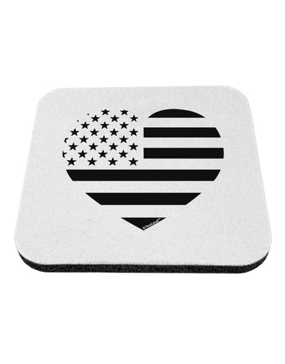 American Flag Heart Design - Stamp Style Coaster by TooLoud-Coasters-TooLoud-White-Davson Sales