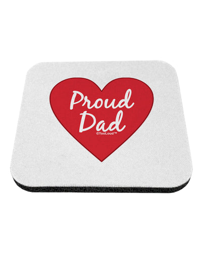 Proud Dad Heart Coaster by TooLoud-Coasters-TooLoud-White-Davson Sales