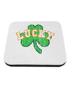 Lucky Shamrock Design Distressed Coaster by TooLoud-Coasters-TooLoud-White-Davson Sales